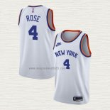 Maglia Derrick Rose NO 4 New York Knicks 75th Anniversary Bianco