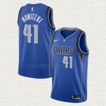 Maglia Dirk Nowitzki NO 41 Dallas Mavericks Icon Blu