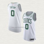 Maglia Jayson Tatum NO 0 Boston Celtics Association Autentico Bianco