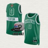 Maglia Jayson Tatum NO 0 Boston Celtics Citta 2022 NBA Finals Verde