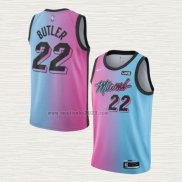 Maglia Jimmy Butler NO 22 Miami Heat Citta 2020-21 Blu Rosa