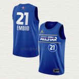 Maglia Joel Embiid NO 21 Philadelphia 76ers All Star 2021 Blu