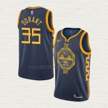Maglia Kevin Durant NO 35 Golden State Warriors Citta 2018-19 Blu