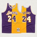 Maglia Kobe Bryant NO 24 Los Angeles Lakers Mitchell & Ness Split 1996-97 Giallo Viola