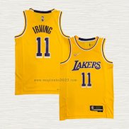 Maglia Kyrie Irving NO 11 Los Angeles Lakers 75th Anniversary 2021-22 Giallo