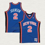 Maglia Larry Johnson NO 2 New York Knicks Hardwood Classics Throwback Blu