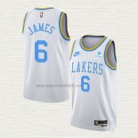 Maglia LeBron James NO 6 Los Angeles Lakers Classic 2022-23 Bianco