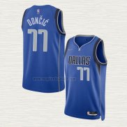 Maglia Luka Doncic NO 77 Dallas Mavericks Icon 2021 Blu