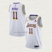 Maglia Malik Monk NO 11 Los Angeles Lakers Association 2021-22 Bianco