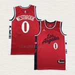 Maglia Russell Westbrook NO 0 Los Angeles Clippers Statement 2024-25 Rosso
