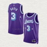 Maglia Anthony Davis NO 3 Los Angeles Lakers Citta Edition 2021-22 Viola