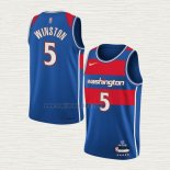 Maglia Cassius Winston NO 5 Washington Wizards Citta 2021-22 Blu