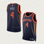 Maglia Derrick Rose NO 4 New York Knicks Statement 2022-23 Nero