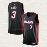 Maglia Dwyane Wade NO 3 Miami Heat Icon Nero
