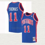 Maglia Isaiah Thomas NO 11 Detroit Pistons Mitchell & Ness 1988-89 Blu