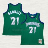 Maglia Kevin Garnett NO 21 Minnesota Timberwolves Hardwood Classics Throwback 1997-98 Verde