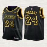 Maglia Kobe Bryant NO 24 Bambino Los Angeles Lakers Citta 2017-18 Nero