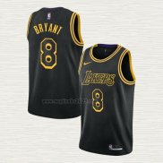Maglia Kobe Bryant NO 8 Los Angeles Lakers Citta 2017-18 Nero