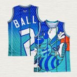 Maglia LaMelo Ball NO 2 Charlotte Hornets Mitchell & Ness Big Face Verde