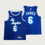 Maglia LeBron James NO 6 Los Angeles Lakers Hardwood Classic 2021-2022 Blu