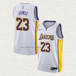 Maglia Lebron James NO 23 Los Angeles Lakers Association 2018 Bianco
