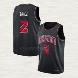 Maglia Lonzo Ball NO 2 Chicago Bulls Statement 2021 Nero
