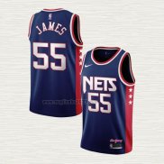 Maglia Mike James NO 55 Brooklyn Nets Citta 2021-22 Blu