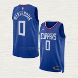 Maglia Russell Westbrook NO 0 Los Angeles Clippers Icon 2022-23 Blu
