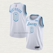 Maglia Russell Westbrook NO 0 Los Angeles Lakers Citta 2020-21 Bianco