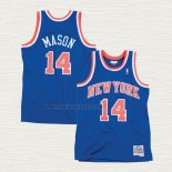 Maglia Anthony Mason NO 14 New York Knicks Hardwood Classics Throwback Blu