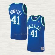 Maglia Dirk Nowitzki NO 41 Dallas Mavericks Mitchell & Ness 1998-99 Blu