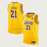 Maglia Joel Ayayi NO 21 Los Angeles Lakers 75th Anniversary 2021-22 Giallo