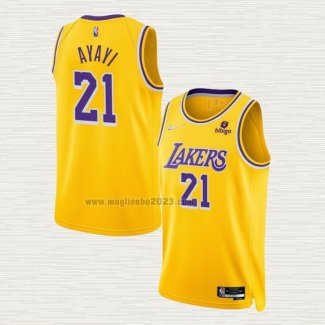 Maglia Joel Ayayi NO 21 Los Angeles Lakers 75th Anniversary 2021-22 Giallo