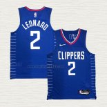 Maglia Kawhi Leonard NO 2 Los Angeles Clippers Icon Autentico 2020-21 Blu