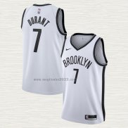 Maglia Kevin Durant NO 7 Brooklyn Nets Association 2020-21 Bianco