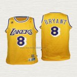 Maglia Kobe Bryant NO 8 Bambino Los Angeles Lakers Throwback Giallo
