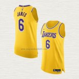 Maglia LeBron James NO 6 Los Angeles Lakers Icon Autentico Giallo