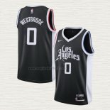 Maglia Russell Westbrook NO 0 Los Angeles Clippers Citta Nero