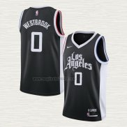 Maglia Russell Westbrook NO 0 Los Angeles Clippers Citta Nero