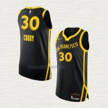 Maglia Stephen Curry NO 30 Golden State Warriors Citta Autentico 2023-24 Nero