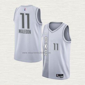Maglia Theo Maledon NO 11 Oklahoma City Thunder Citta 2021-22 Bianco