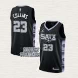 Maglia Zach Collins NO 23 San Antonio Spurs Statement 2022-23 Nero