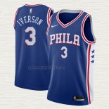 Maglia Allen Iverson NO 3 Philadelphia 76ers Icon Blu