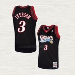 Maglia Allen Iverson NO 3 Philadelphia 76ers Mitchell & Ness 1997-98 Nero