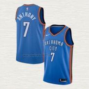 Maglia Carmelo Anthony NO 7 Oklahoma City Thunder Icon Blu