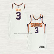 Maglia Chris Paul NO 3 Phoenix Suns Association Autentico 2021 Bianco