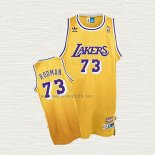 Maglia Dennis Rodman NO 73 Los Angeles Lakers Throwback Giallo