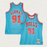 Maglia Dennis Rodman NO 91 Chicago Bulls Mitchell & Ness 1995-96 Blu