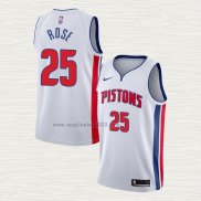 Maglia Derrick Rose NO 25 Detroit Pistons Association 2018-19 Bianco