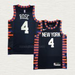 Maglia Derrick Rose NO 4 New York Knicks Citta Edition 2019-20 Blu